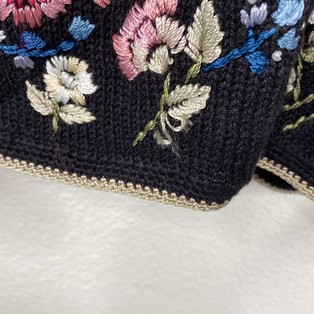 Tiara Vintage Y2K Floral Button Up Cardigan Sweater Embroidered Women Size M - Picture 13 of 13